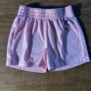 Champion Girls Mesh Athletic Shorts Pink Size 6 Logo Activewear